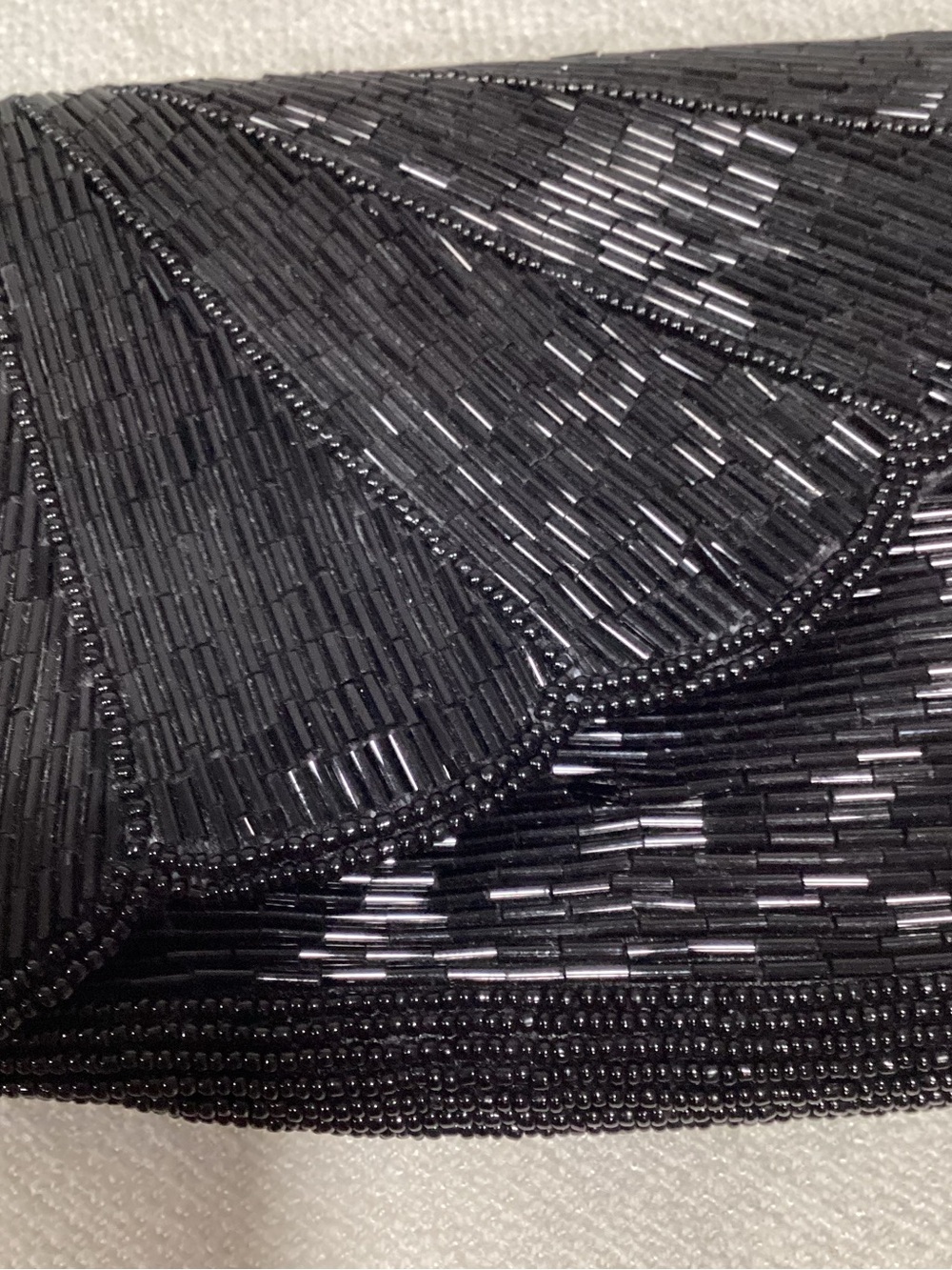 Magid Black Beaded Shell Evening Clutch
